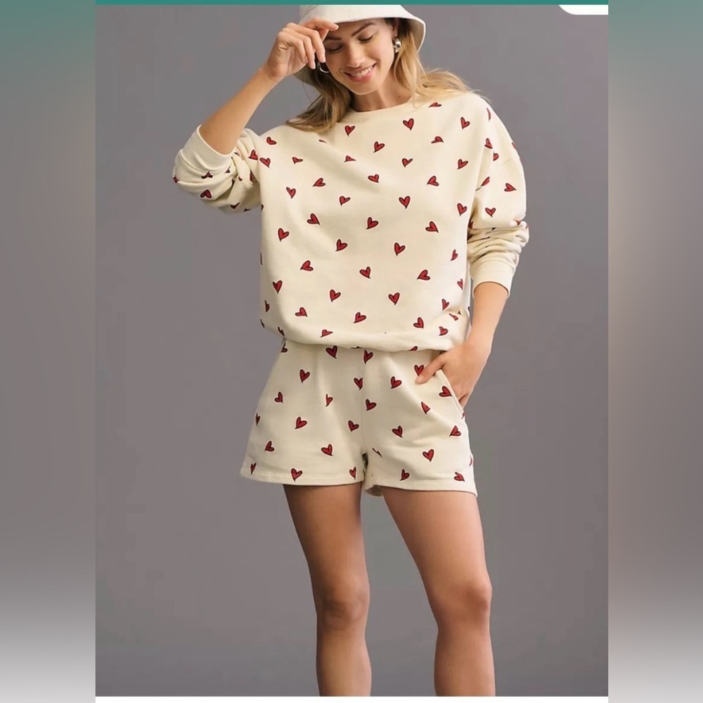 Anthropologie KULE The Oversized Heart Sweatshirt L
